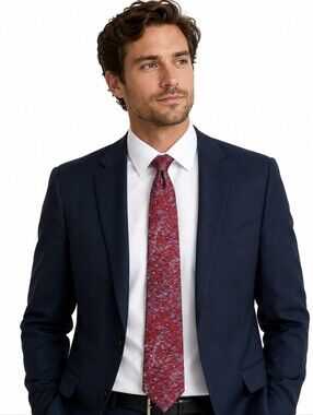 Vintage Valentino 100% Silk Red Abstract Tie – Made in Italy
